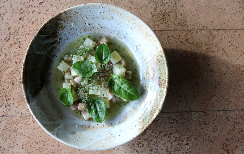 Smoked Eel, Celeriac, Horseradish, Apple & Sorrel